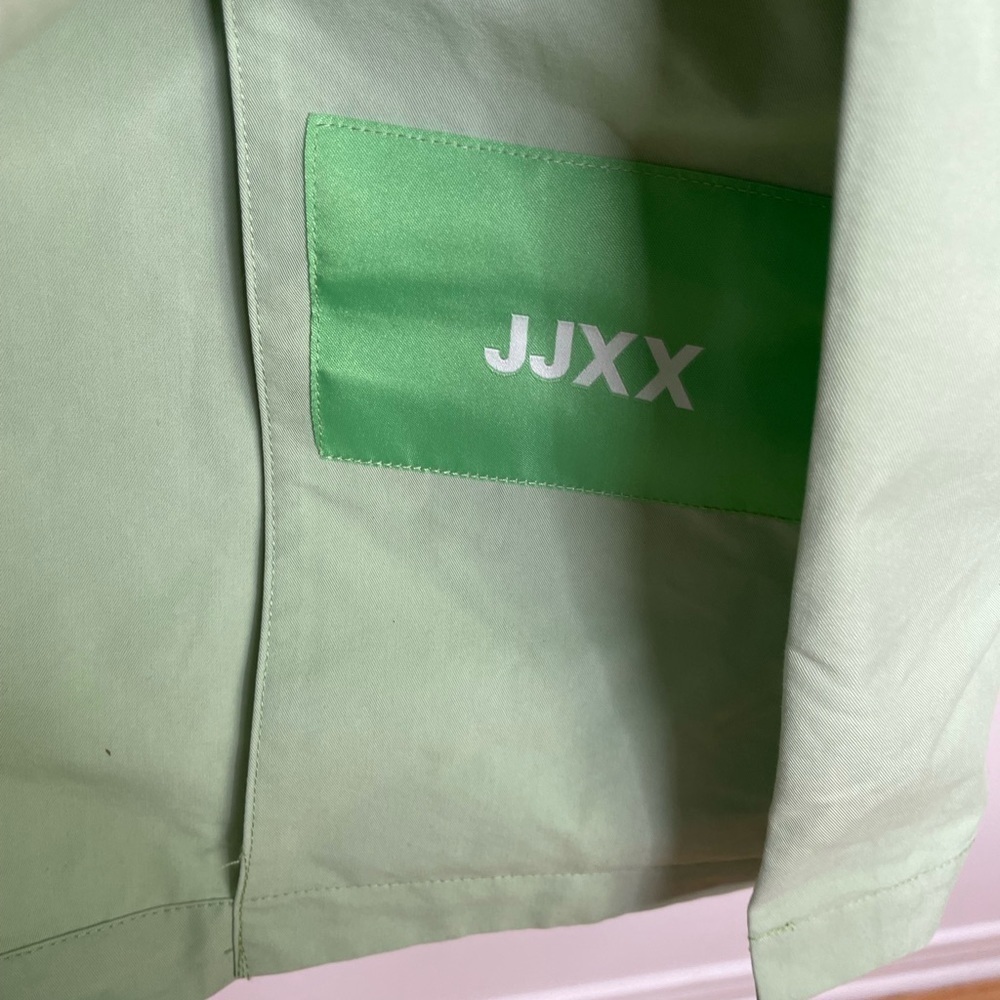 Jjxx Loose double-breasted trench coat in smoke green - Picture 13 of 14